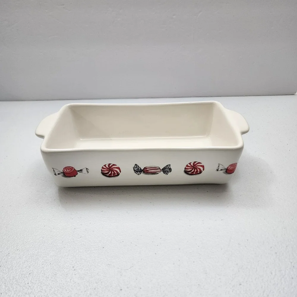 Rae Dunn Merry Christmas Peppermint Candy Loaf Pan 2019
